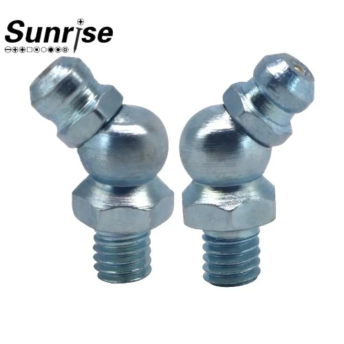 SYD 924 GB M6 45 Degree High Pressure Grease Bent Type Zerk Fitting Steel Grease Nipple 6 SYD 924 GB M6 45 Degree High Pressure Grease Bent Type Zerk Fitting Steel Grease Nipple 6